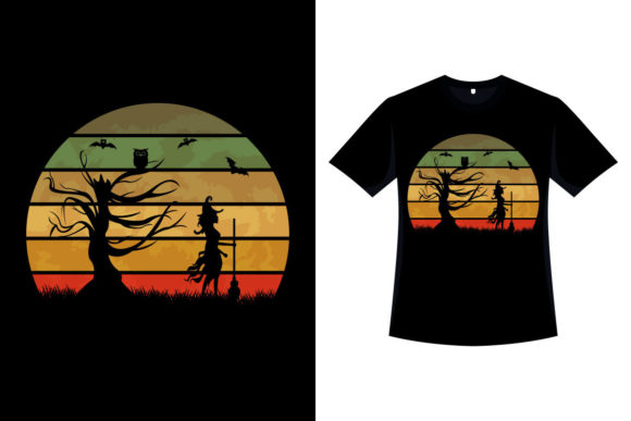 Halloween Retro T-Shirt Design for Print