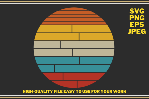 Retro Sunset Vintage Circle