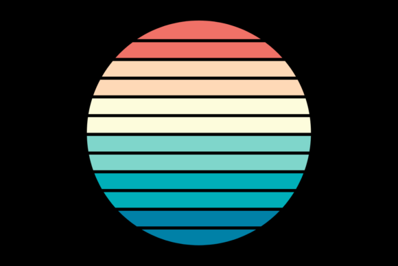 Retro Sunset Vintage Circle Design 07