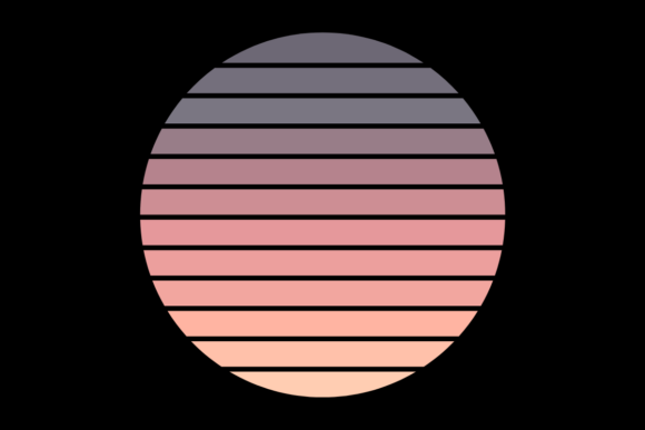 Retro Sunset Vintage Circle Design 16