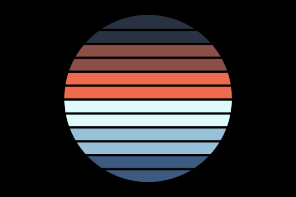 Retro Sunset Vintage Circle Design 22