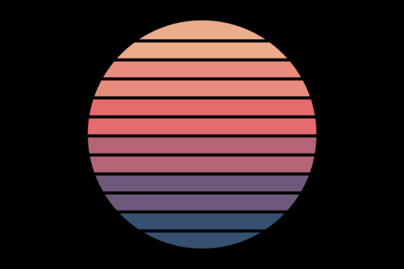 Retro Sunset Vintage Circle Design 24