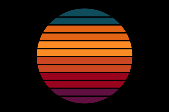 Retro Sunset Vintage Circle Design 28