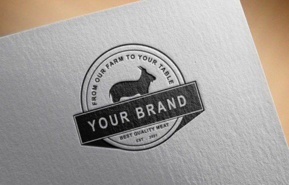 Retro Vintage Goat. Lamb. Label Logo