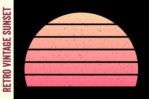 Retro Vintage Sunset Half Circle Striped