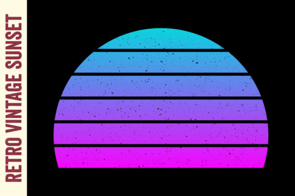 Retro Vintage Sunset Half Circle Sun