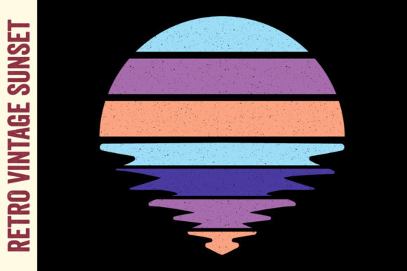 Retro Vintage Sunset Sun T-Shirt Design