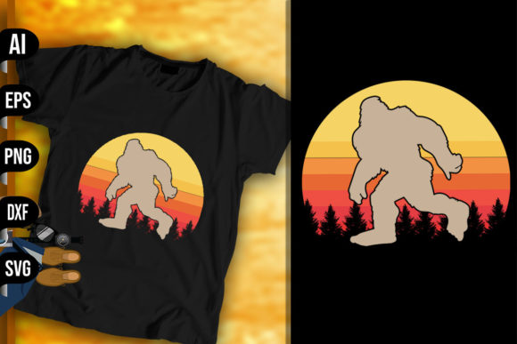 Vintage Retro Bigfoot Sunset Design