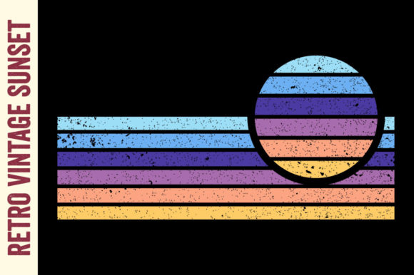 Vintage Retro Sunset Beach Graphic
