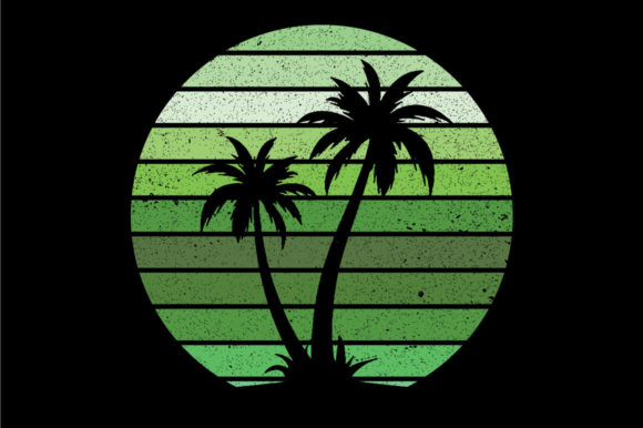 Vintage Sunset Retro Palm Tree 13